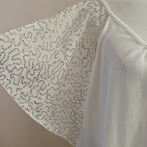 Cable & Gauge Womens Champagne Sequin Top Sz 2X Kimono Sleeve Party Holiday NWT - Picture 2 of 11